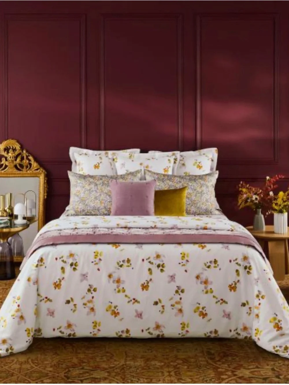 YVES DELORME ECLATS LILA KING DUVET COVER NIP